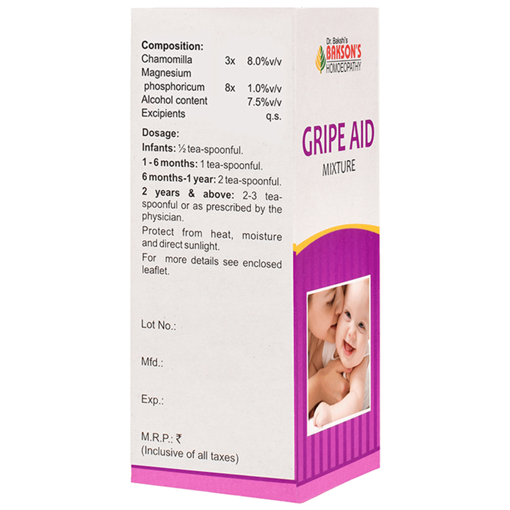 Bakson's Homeopathy Gripe Aid Mixture bottle of 115 ml Drop