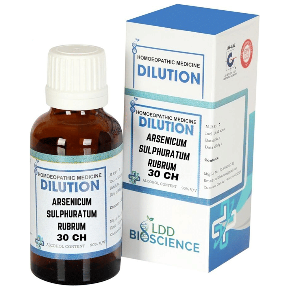 LDD Bioscience Arsenicum Sulphuratum Rubrum Dilution 30 CH bottle of 30 ml Dilution