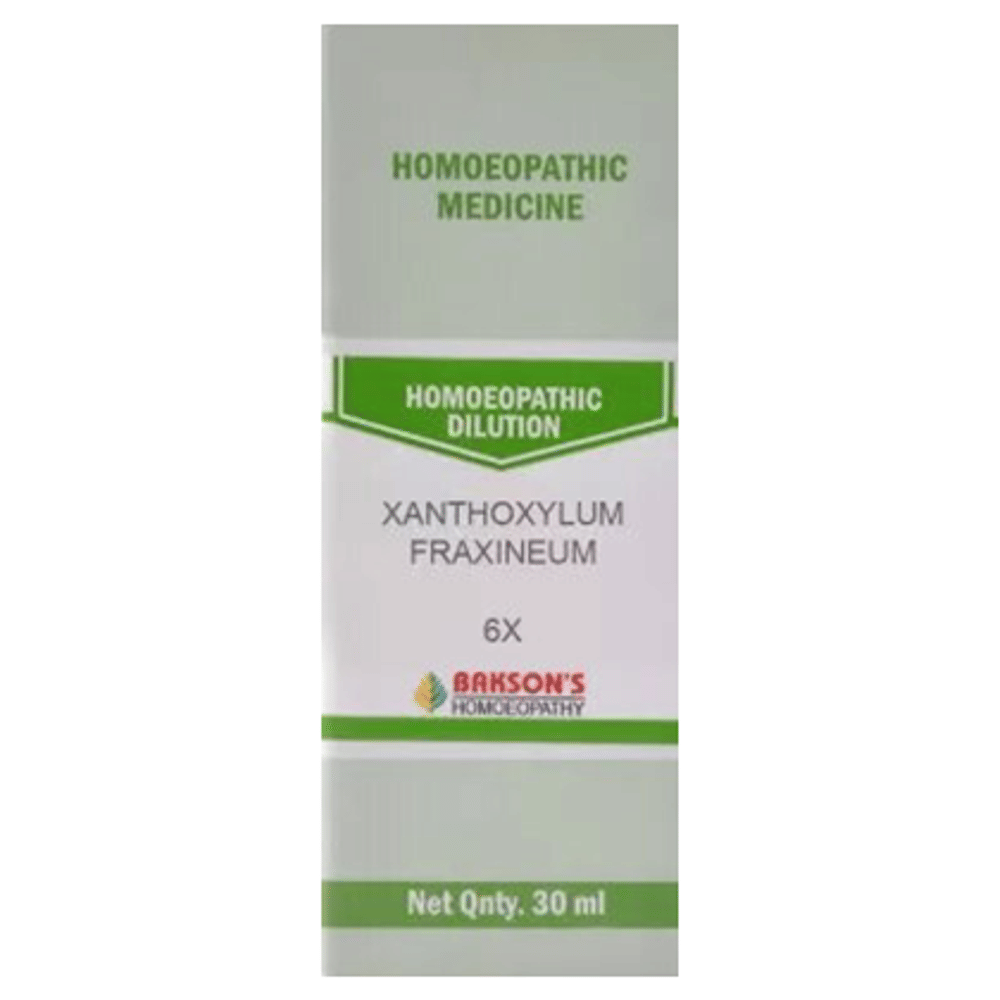 Bakson's Homeopathy Xanthoxylum Fraxineum  Dilution 6X bottle of 30 ml Dilution