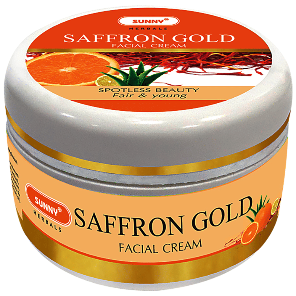Sunny Herbals Saffron Gold Facial Cream jar of 100 gm Cream