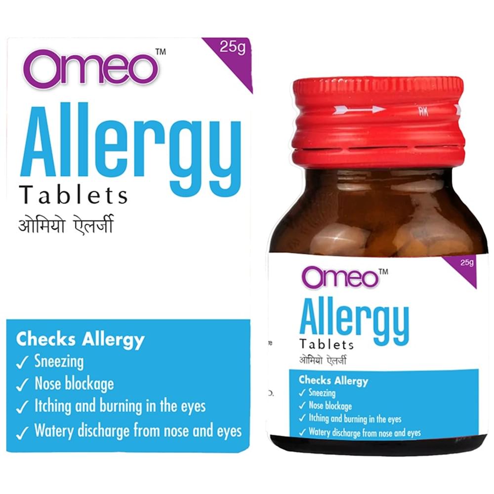 Bjain Omeo Allergy Tablet bottle of 25 gm Tablet