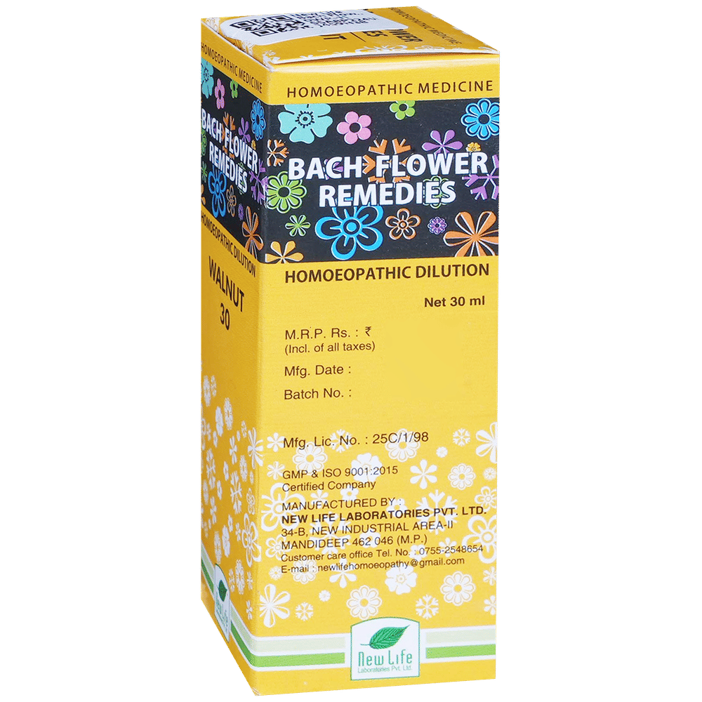 New Life Bach Flower Walnut 30 bottle of 30 ml Dilution New Life Bach Flower Walnut 30 bottle of 30 ml Dilution