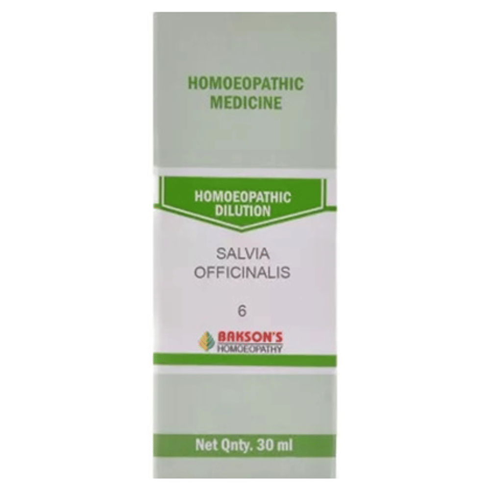 Bakson's Homeopathy Salvia Officinalis Dilution 6 bottle of 30 ml Dilution