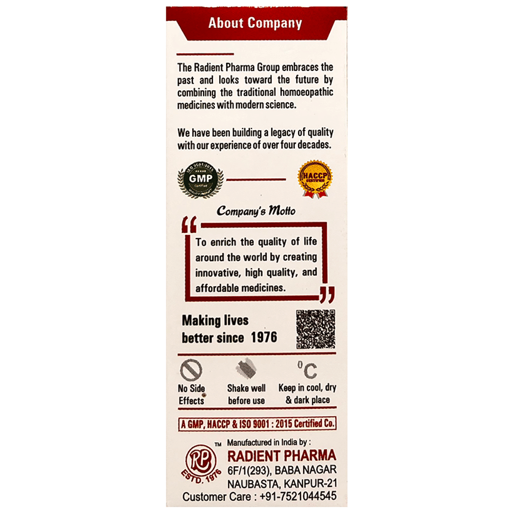 Radient #52 Kalmegh Paediatric Drops bottle of 30 ml Oral Drops