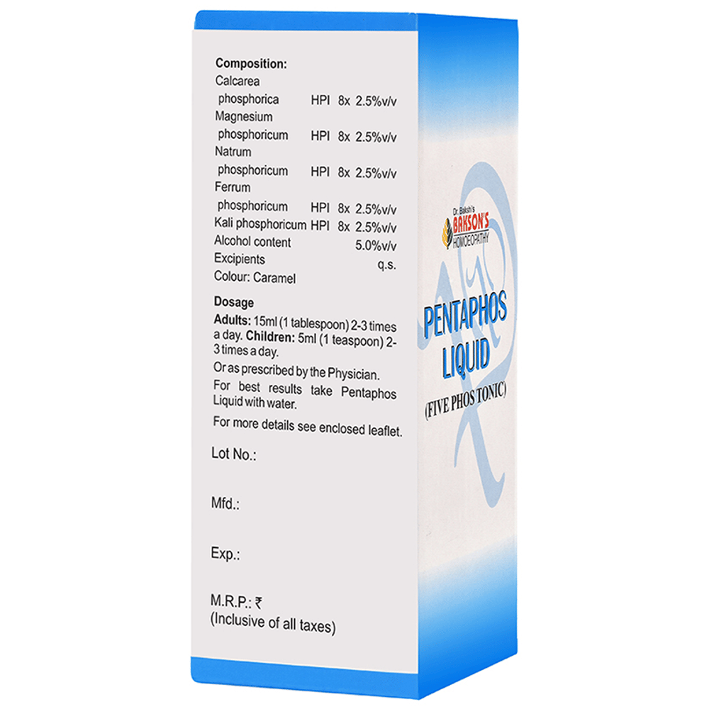 Bakson's Homeopathy Pentaphos Liquid Five Phos Tonic bottle of 115 ml Tonic Bakson's Homeopathy Pentaphos Liquid Five Phos Tonic bottle of 115 ml Tonic