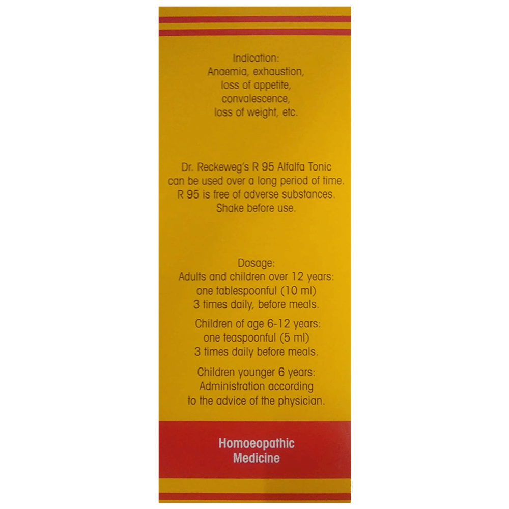 Dr. Reckeweg R95 Alfalfa Tonic bottle of 250 ml Tonic Dr. Reckeweg R95 Alfalfa Tonic bottle of 250 ml Tonic