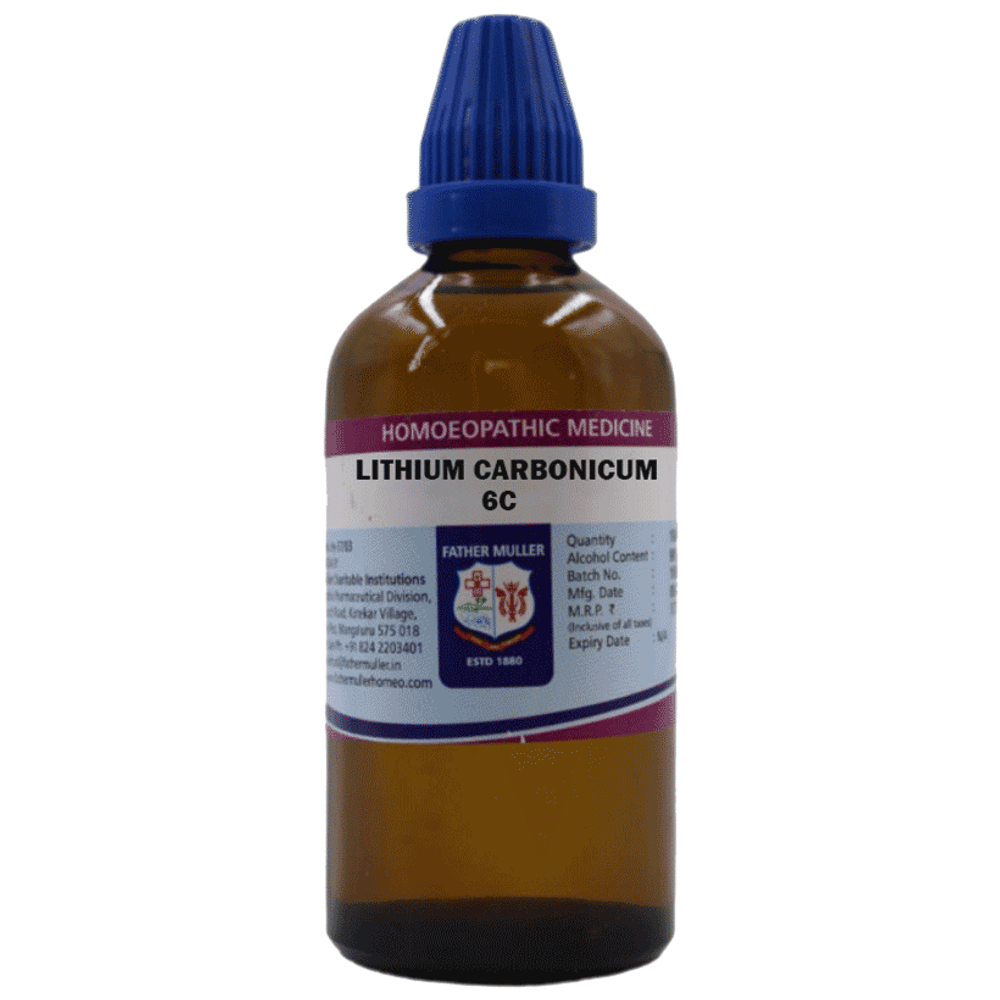 Father Muller  Lithium Carbonicum Drop 6C bottle of 100 ml Drop