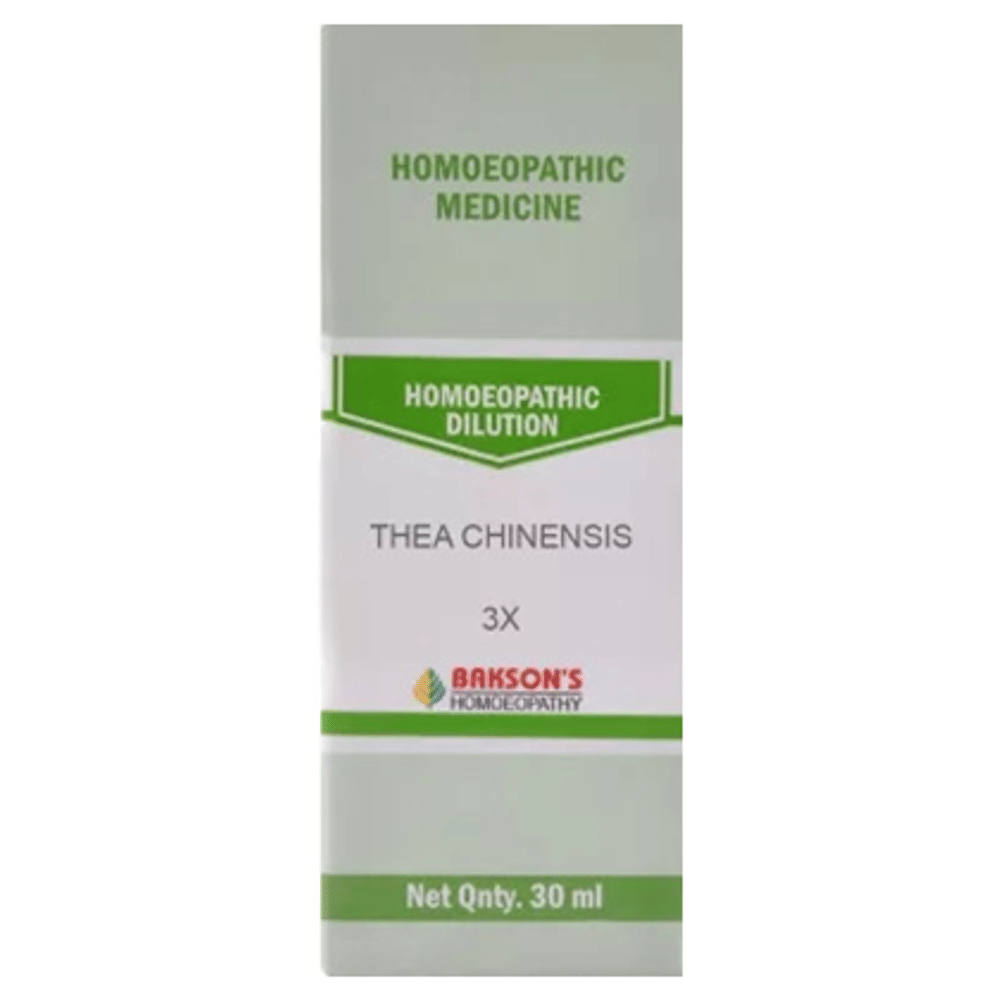 Bakson's Homeopathy Thea Chinensis Dilution 3X bottle of 30 ml Dilution