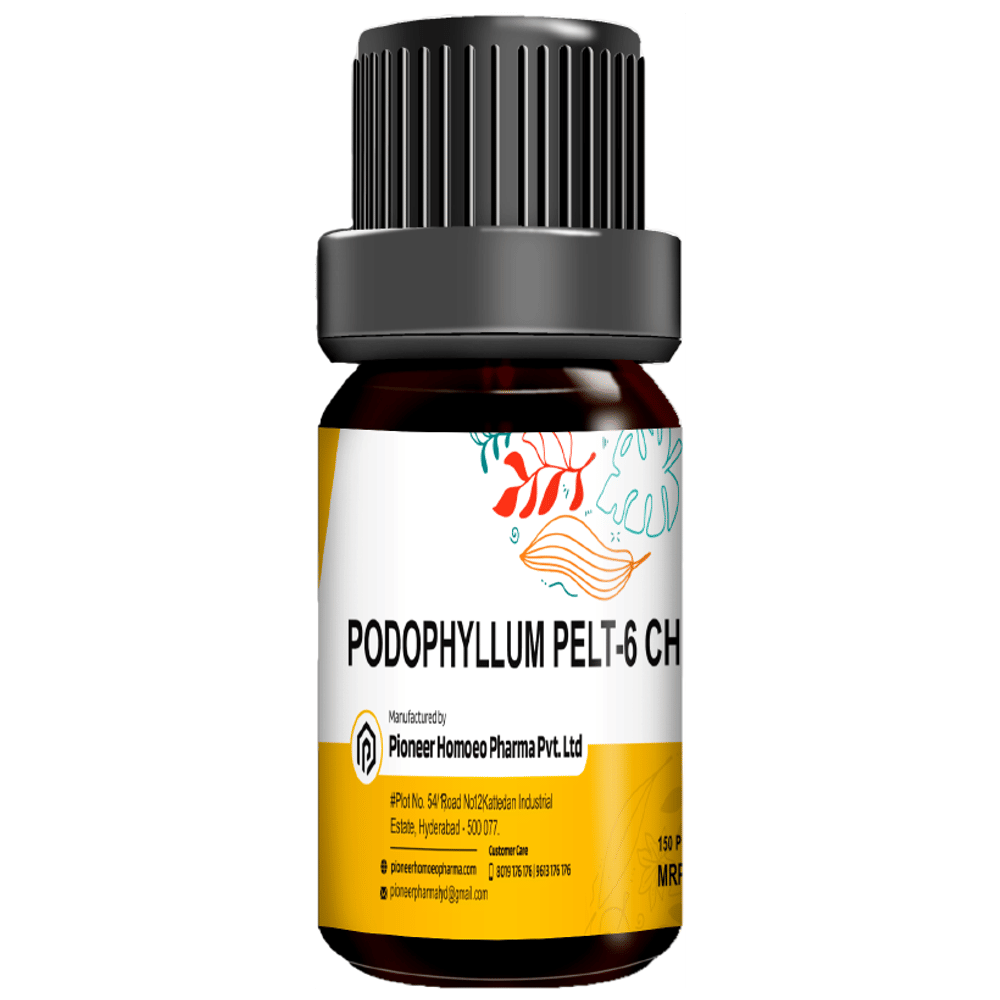Pioneer Pharma Podophyllum Pelt Globules Pellets Multidose Pills 6 CH bottle of 150 tablets