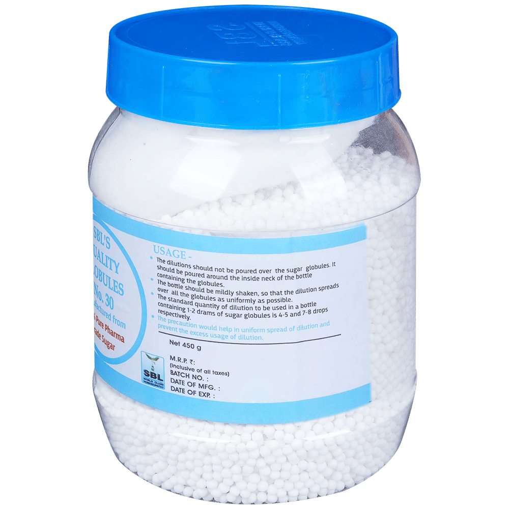 SBL Quality Globules (Grade Sugar 30) jar of 450 gm Globules