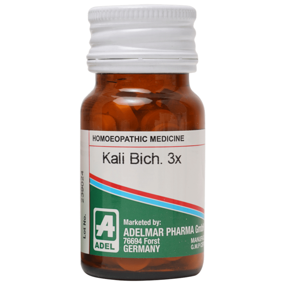 ADEL Kali Bichromicum Trituration Tablet 3X bottle of 20 gm Trituration Tablet