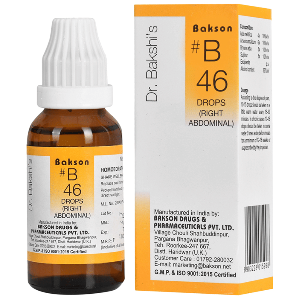 Bakson B46 Right Abdominal Drop bottle of 30 ml Drop