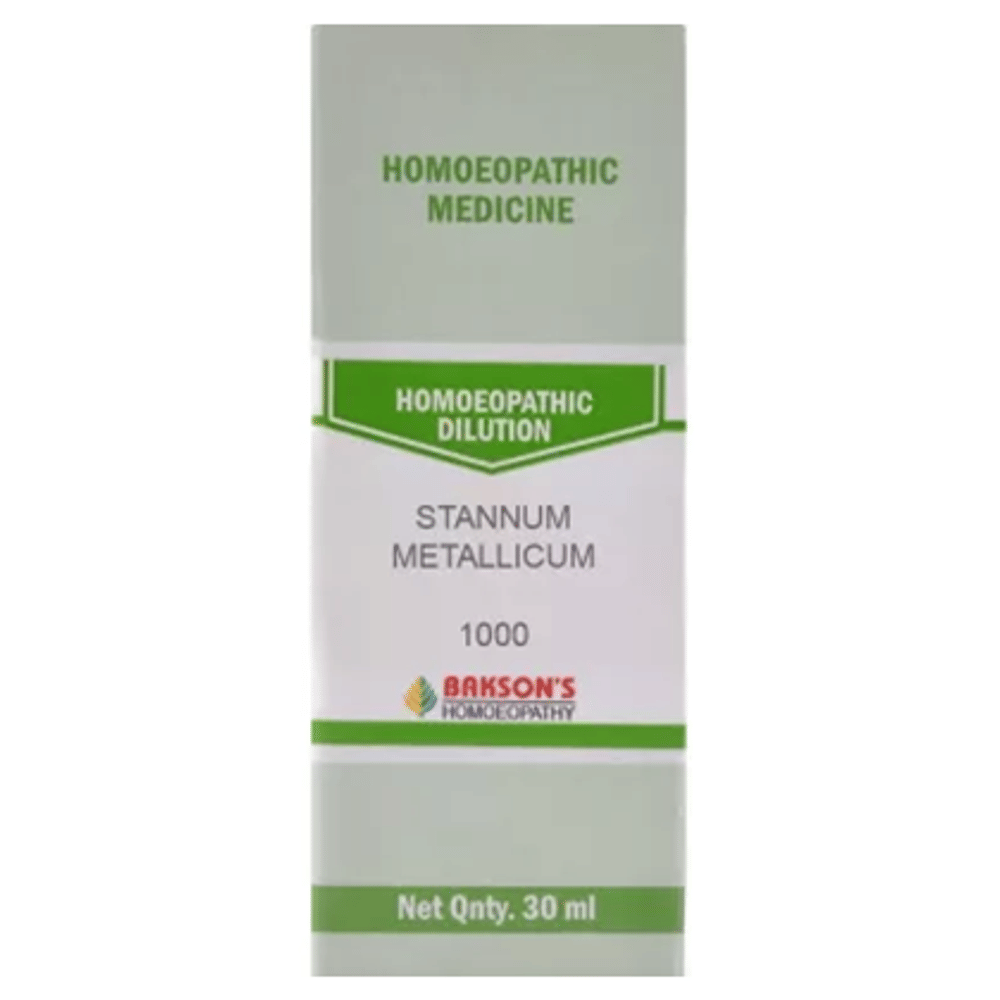 Bakson's Homeopathy Stannum Metallicum Dilution 1000 CH bottle of 30 ml Dilution Bakson's Homeopathy Stannum Metallicum Dilution 1000 CH bottle of 30 ml Dilution
