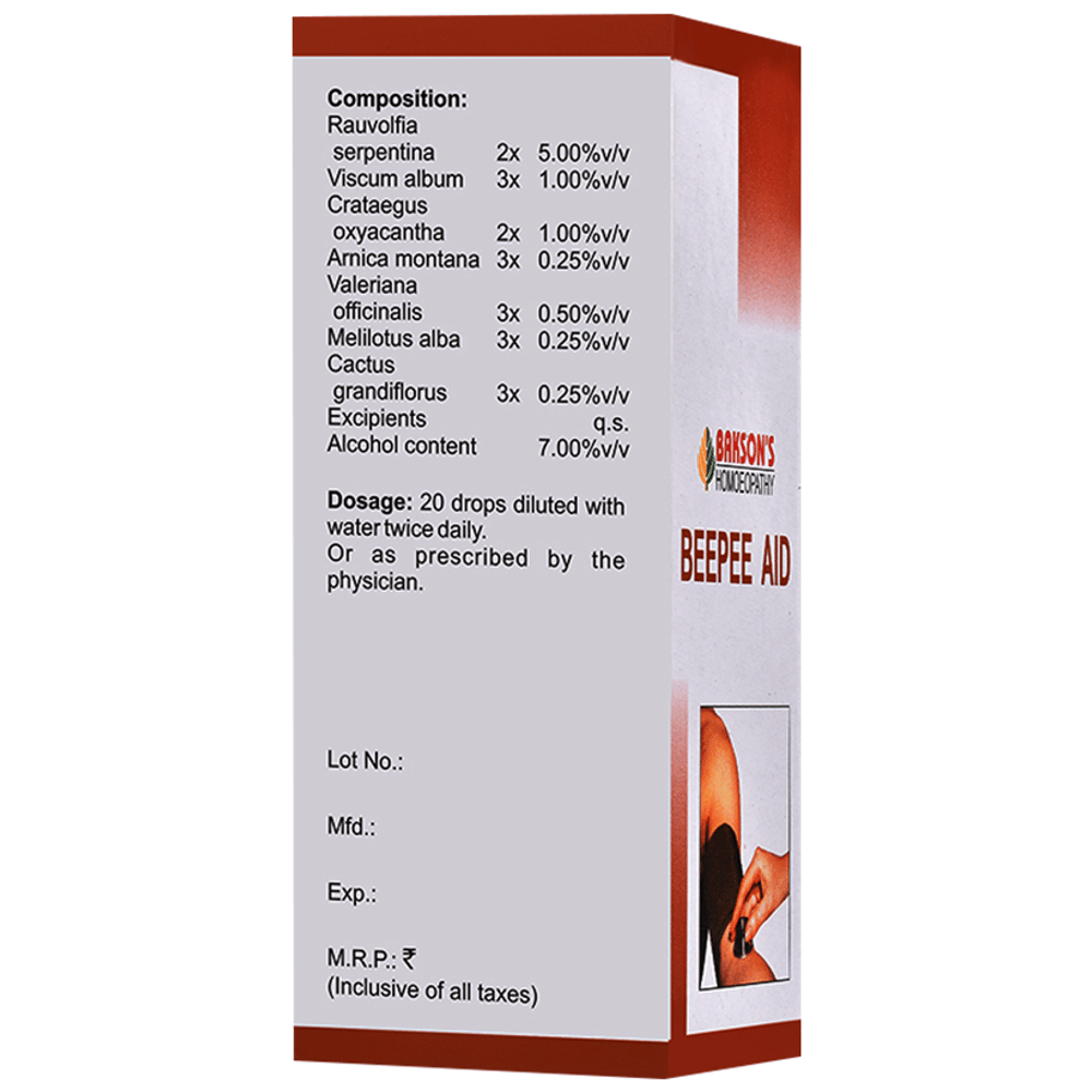 Bakson's Homeopathy Beepee Aid Drop bottle of 30 ml Drop Bakson's Homeopathy Beepee Aid Drop bottle of 30 ml Drop
