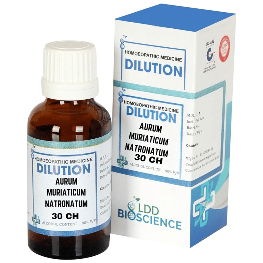 LDD Bioscience Aurum Muriaticum Natronatum Dilution 30 CH bottle of 30 ml Dilution