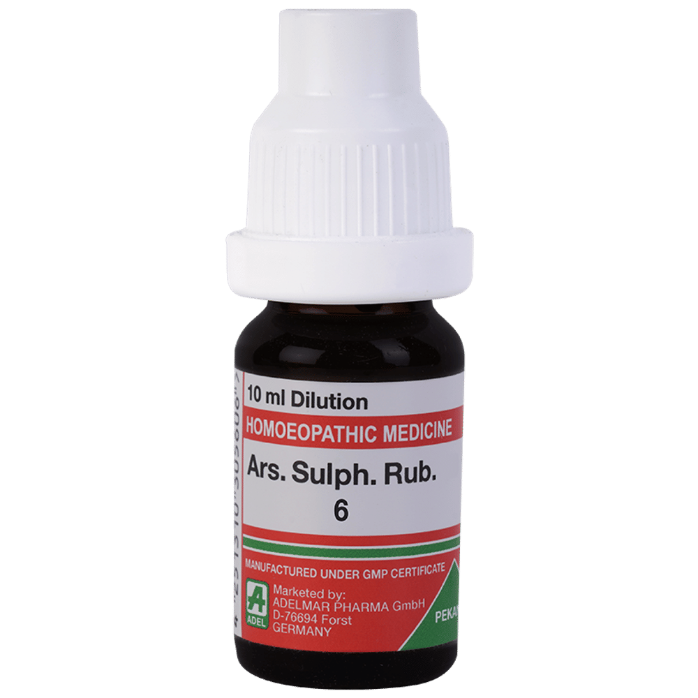 ADEL Ars. Sulf Rub. Dilution 6 bottle of 10 ml Dilution