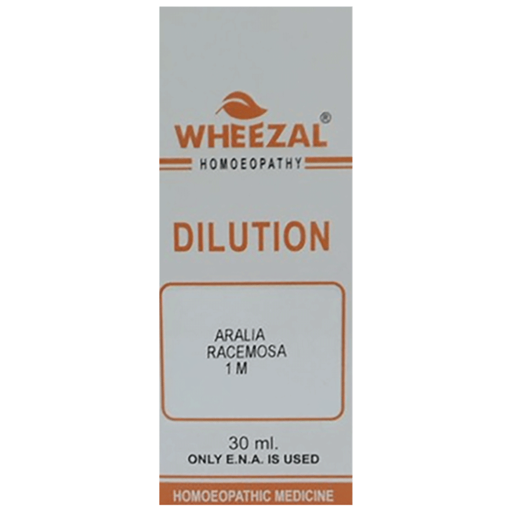 Wheezal Aralia Racemosa Dilution 1M bottle of 30 ml Dilution