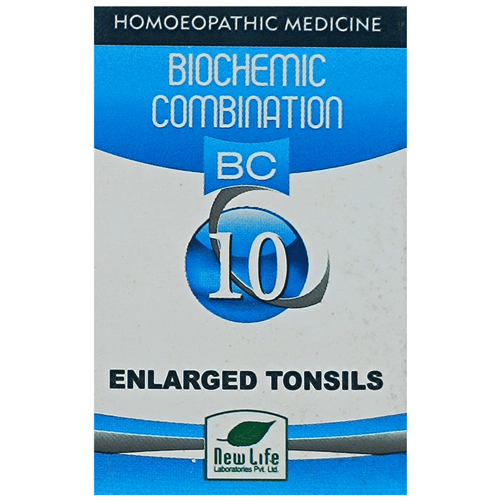 New Life Bio Combination No.10 Enlarged Tonsils bottle of 25 gm Biocombination Tablet