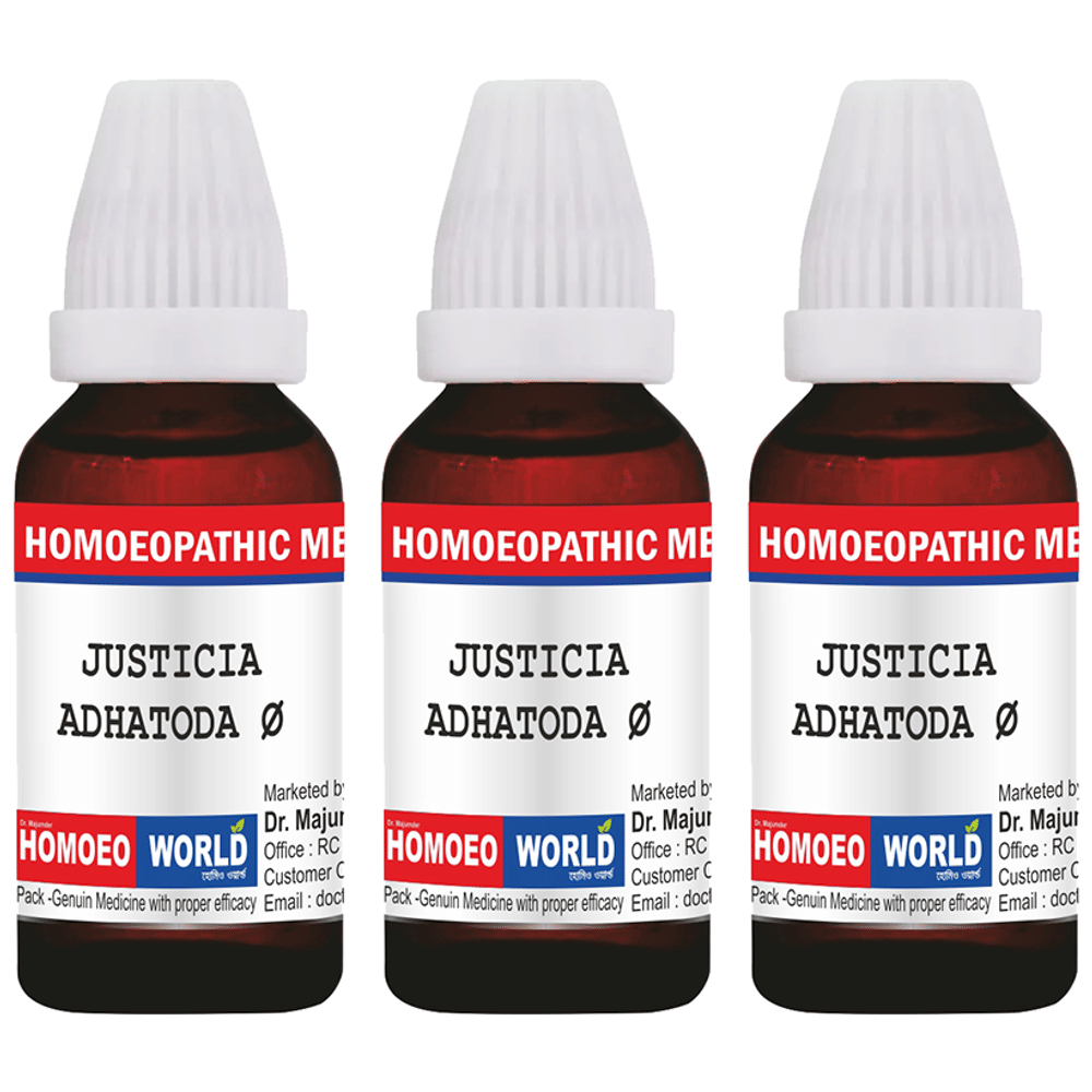 Dr. Majumder Homeo World Justicia Adhatoda Mother Tincture (30ml Each) Q combo pack of 3 bottles
