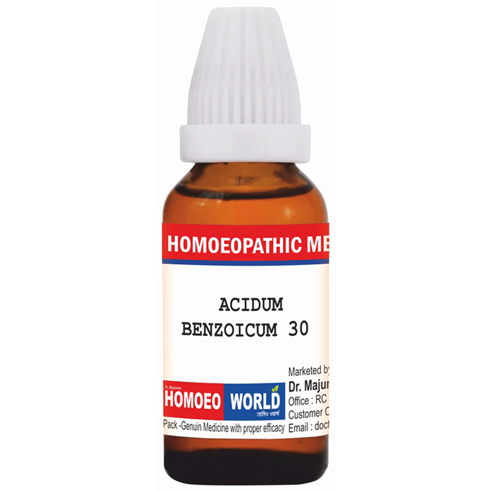 Dr. Majumder Homeo World Acidum Benzoicum Dilution (30ml Each) 30 CH combo pack of 6 bottles