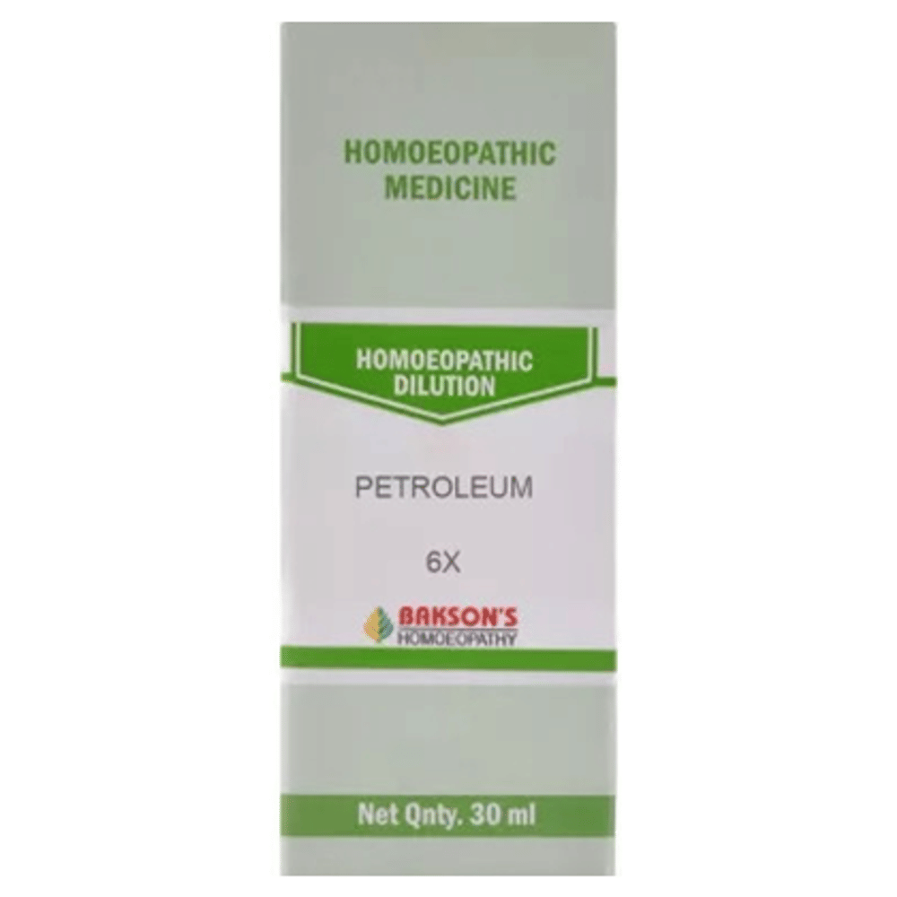 Bakson's Homeopathy Petroleum Dilution 6X bottle of 30 ml Dilution Bakson's Homeopathy Petroleum Dilution 6X bottle of 30 ml Dilution