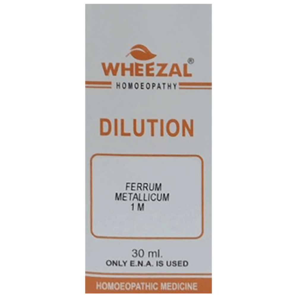 Wheezal Ferrum Metallicum Dilution 1M bottle of 30 ml Dilution Wheezal Ferrum Metallicum Dilution 1M bottle of 30 ml Dilution