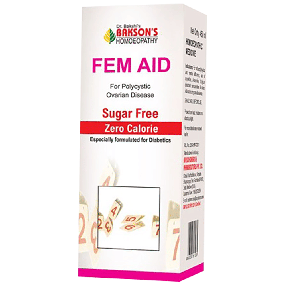 Bakson's Homeopathy Fem Aid Syrup Sugar Free bottle of 450 ml Syrup