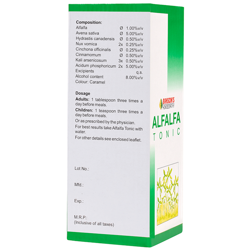 Bakson's Homeopathy Alfalfa Tonic bottle of 115 ml Tonic Bakson's Homeopathy Alfalfa Tonic bottle of 115 ml Tonic