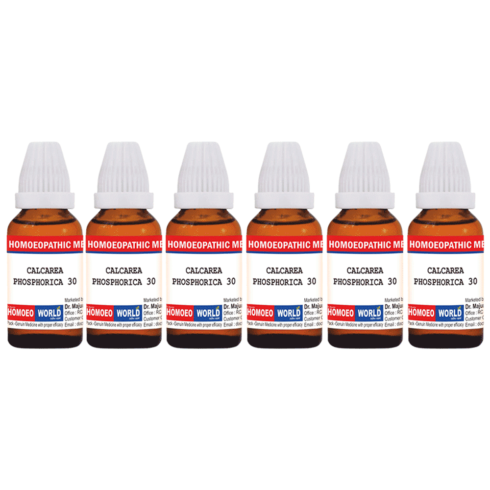 Dr. Majumder Homeo World Calcarea Phosphorica Dilution(30ml Each) 30 CH combo pack of 6 Packs