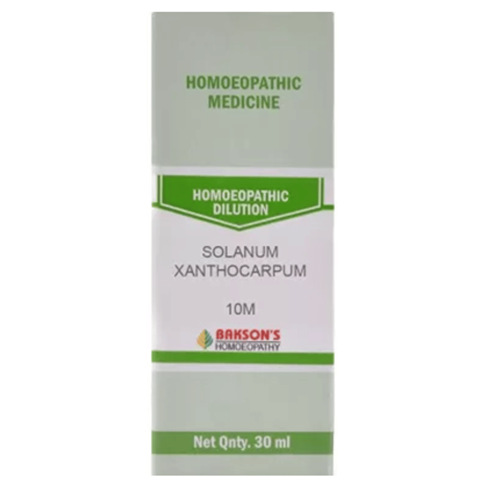 Bakson's Homeopathy Solanum Xanthocarpum Dilution 10M bottle of 30 ml Dilution