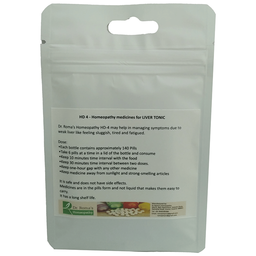 Dr. Romas Homeopathy HD-4 Liver Tonic, 2 Bottles of 2 Dram packet of 2 bottles