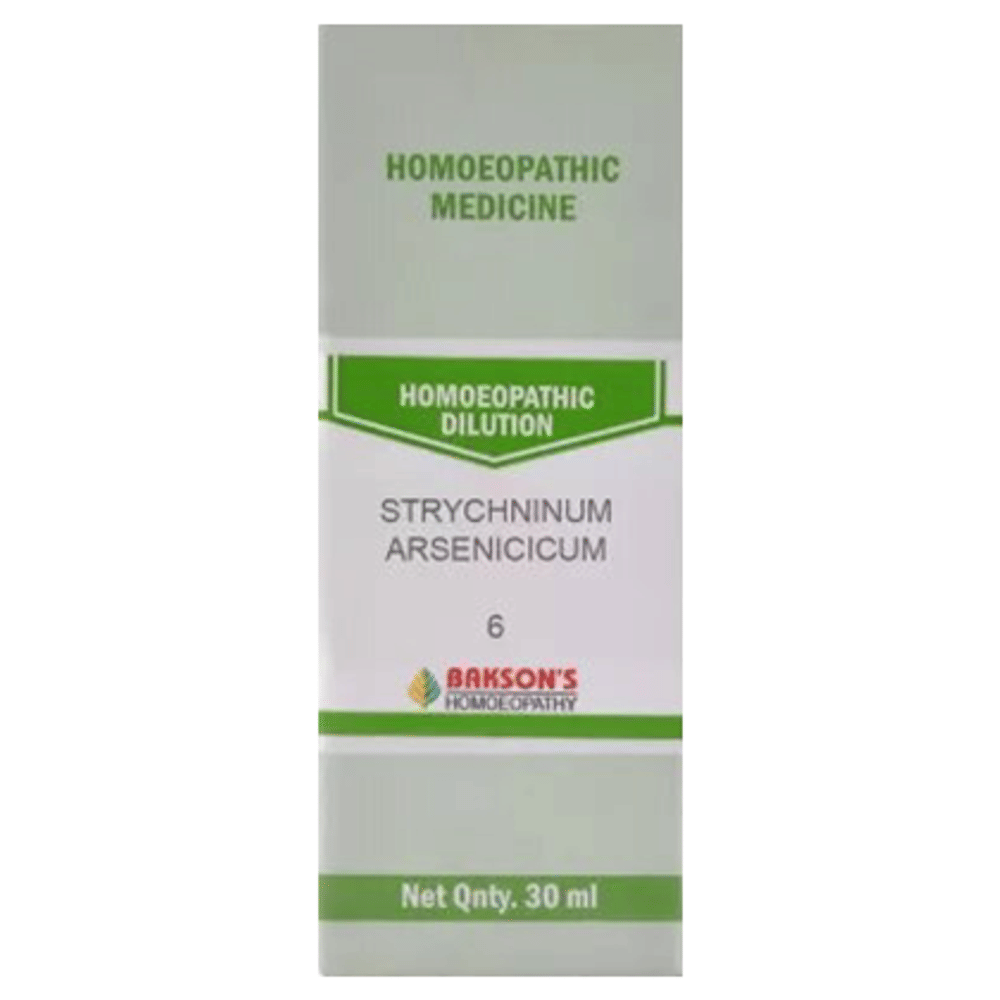 Bakson's Homeopathy Strchninum Arsenicum Dilution 6 bottle of 30 ml Dilution
