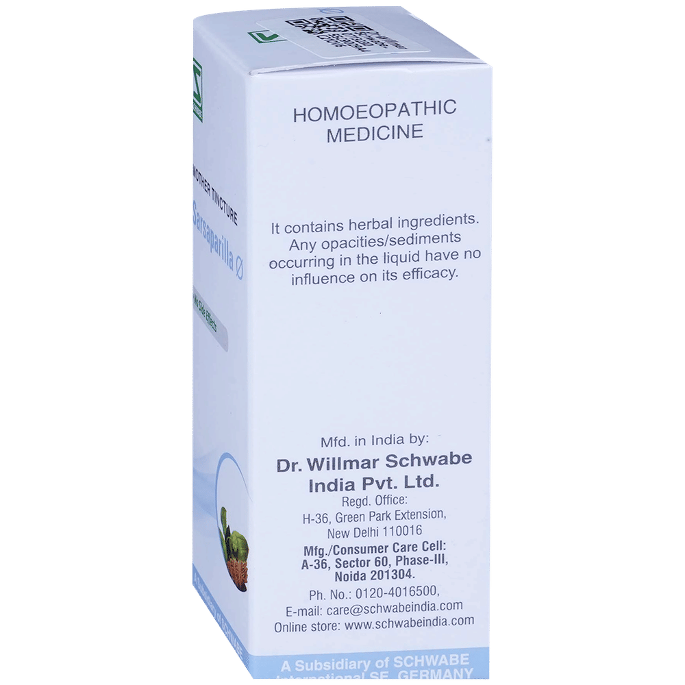 Dr Willmar Schwabe India Sarsaparilla Mother Tincture Q bottle of 30 ml Mother Tincture Dr Willmar Schwabe India Sarsaparilla Mother Tincture Q bottle of 30 ml Mother Tincture