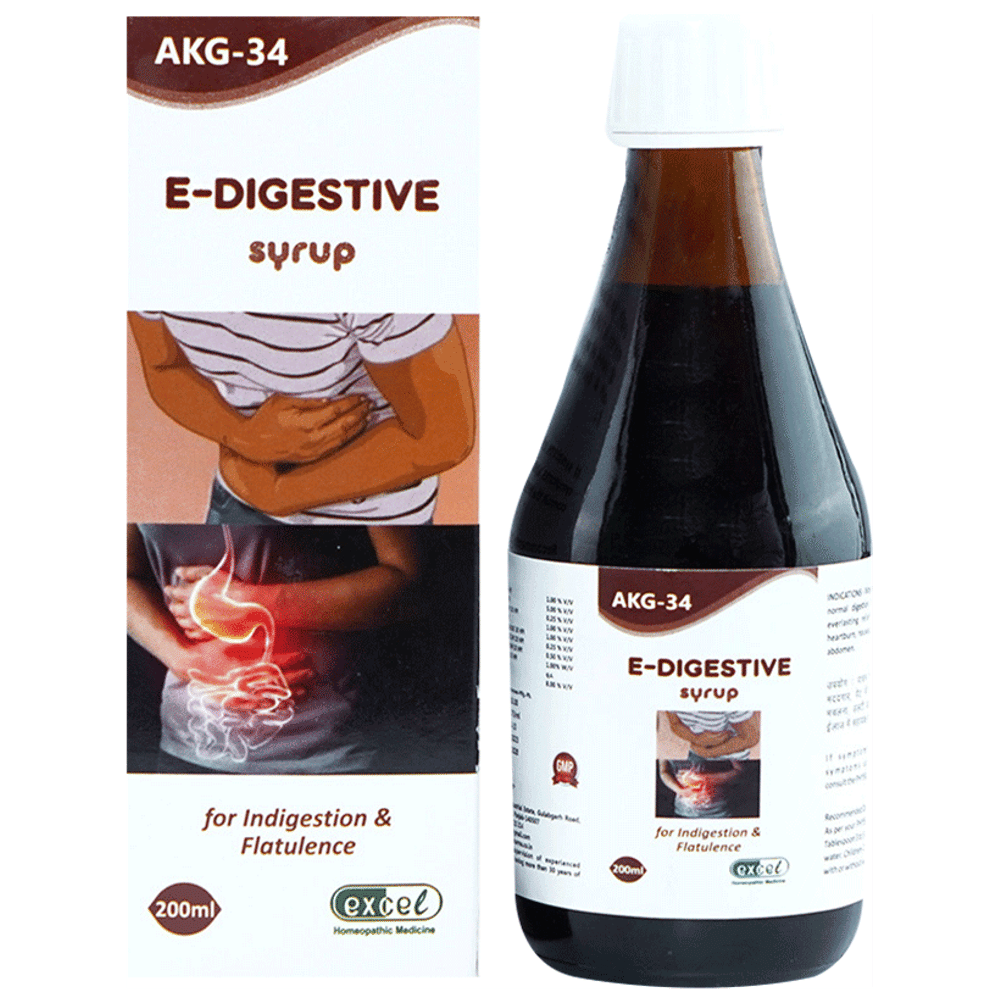 Excel AKG 34 E-Digestive Syrup bottle of 200 ml Syrup