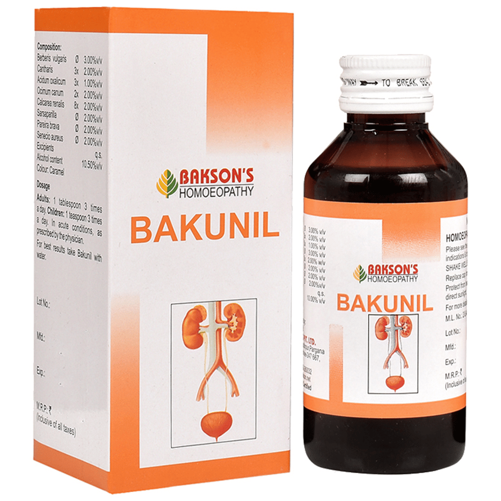 Bakson's Homeopathy Bakunil Syrup bottle of 115 ml Syrup