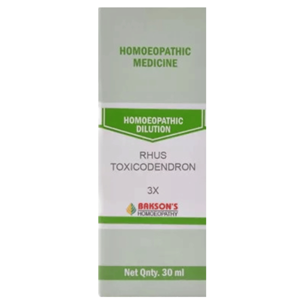 Bakson's Homeopathy Rhus Toxicodendron Dilution 3X bottle of 30 ml Dilution
