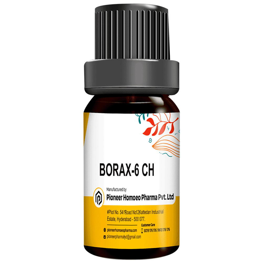 Pioneer Pharma Borax Globules Pellets Multidose Pills 6 CH bottle of 150 tablets