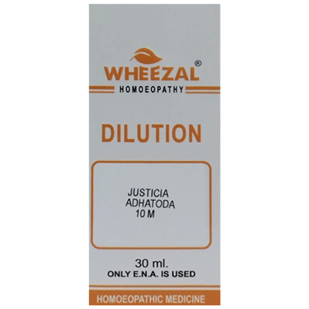 Wheezal Justicia Adhatoda Dilution 10M bottle of 30 ml Dilution