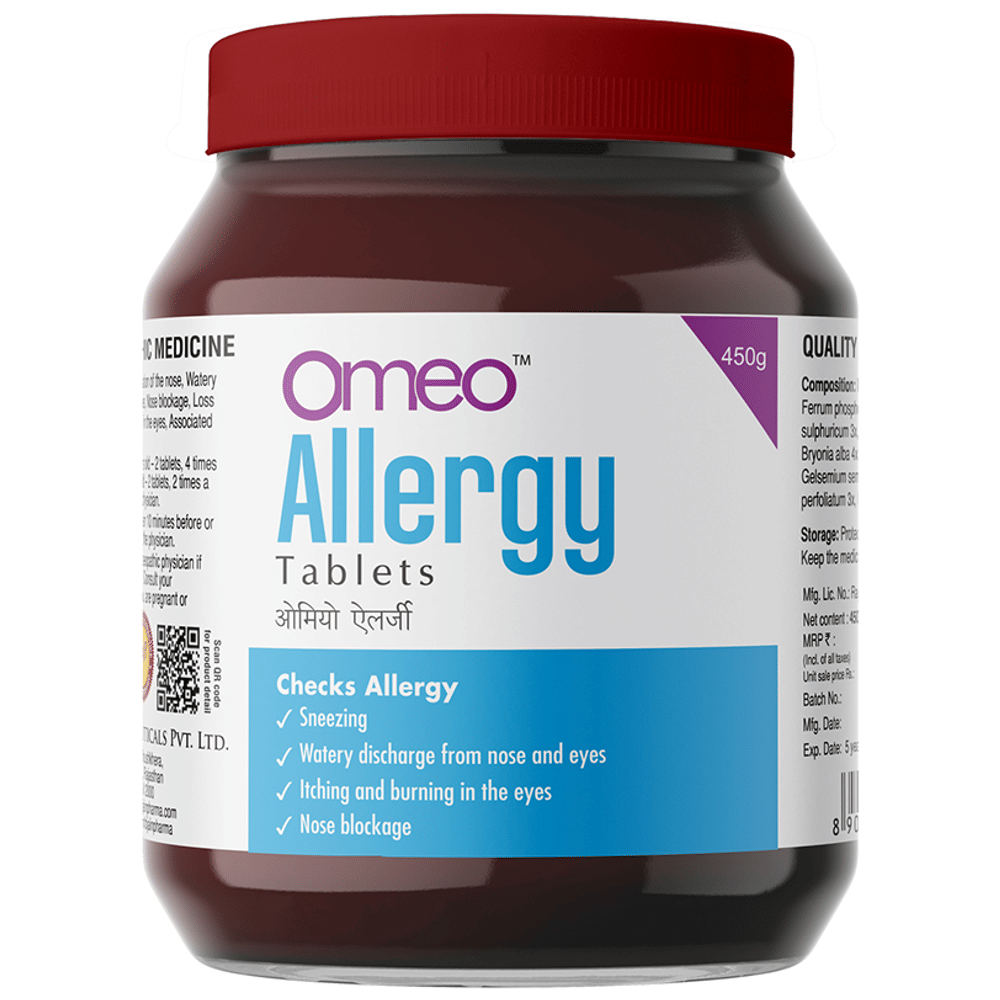 Bjain Omeo Allergy Tablet bottle of 450 gm Tablet
