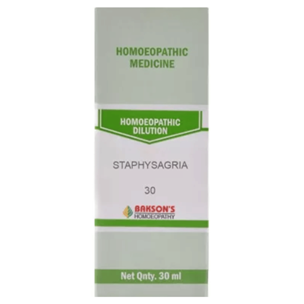 Bakson's Homeopathy Staphysagria Dilution 30 bottle of 30 ml Dilution