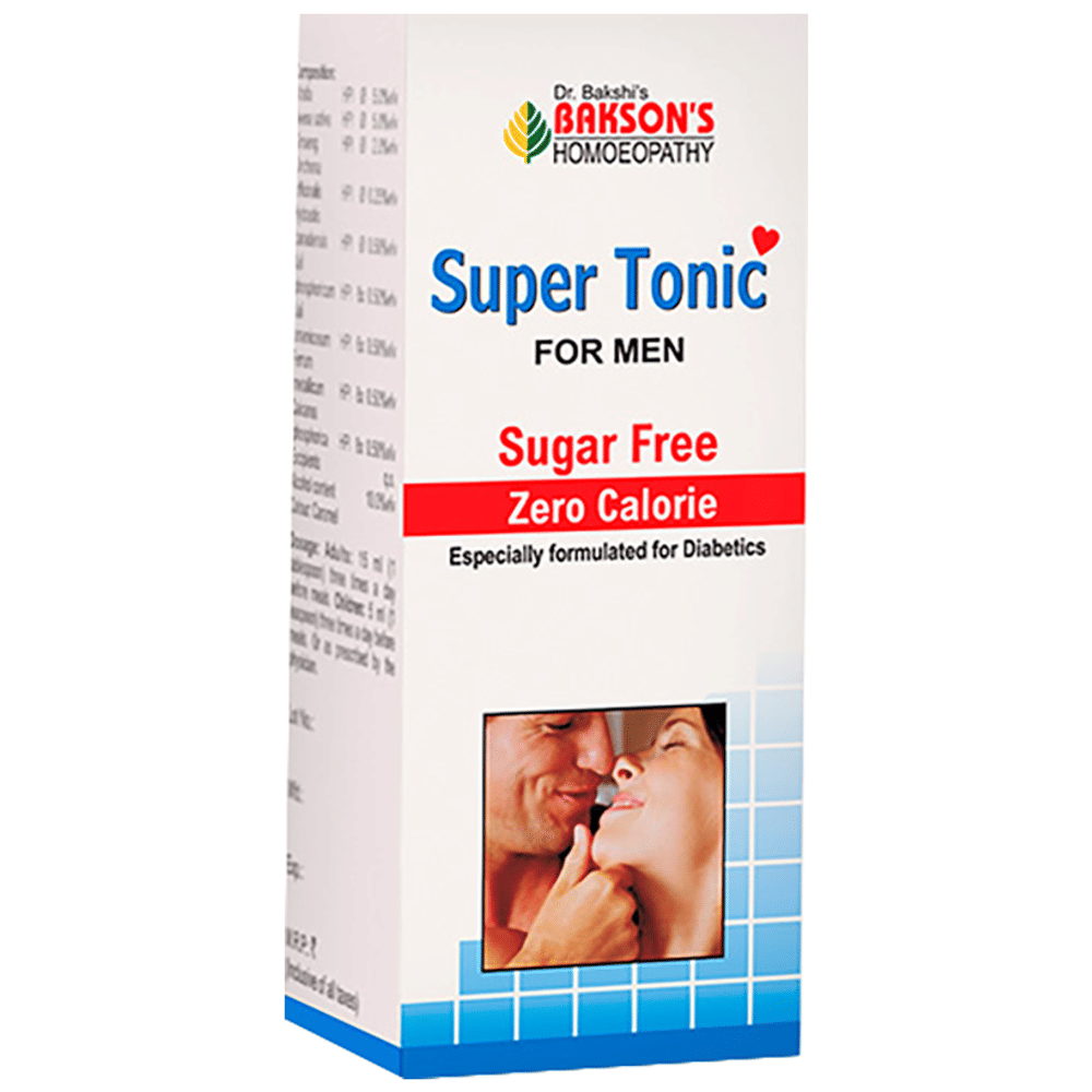 Bakson's Homeopathy Super Tonic for Men Sugar Free bottle of 115 ml Tonic