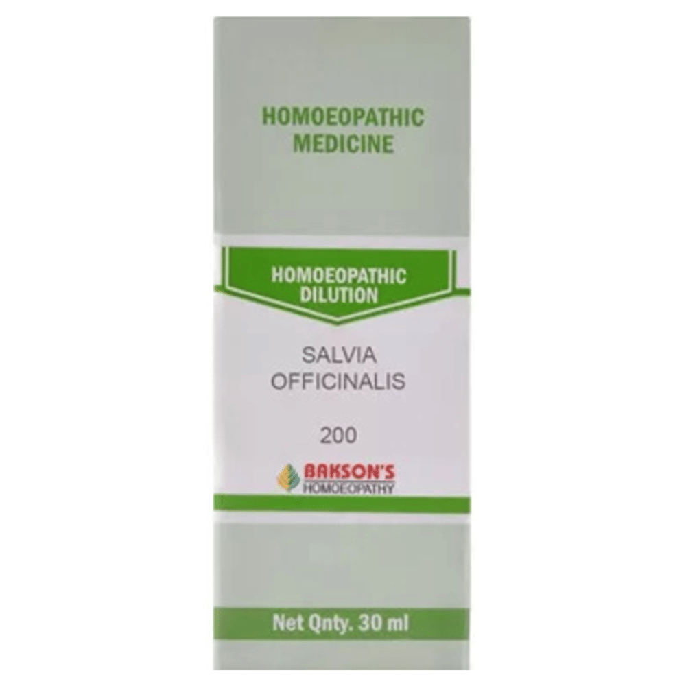 Bakson's Homeopathy Salvia Officinalis Dilution 200 bottle of 30 ml Dilution