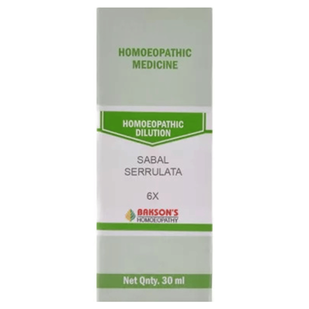 Bakson's Homeopathy Sabal Serrulata Dilution 6X bottle of 30 ml Dilution