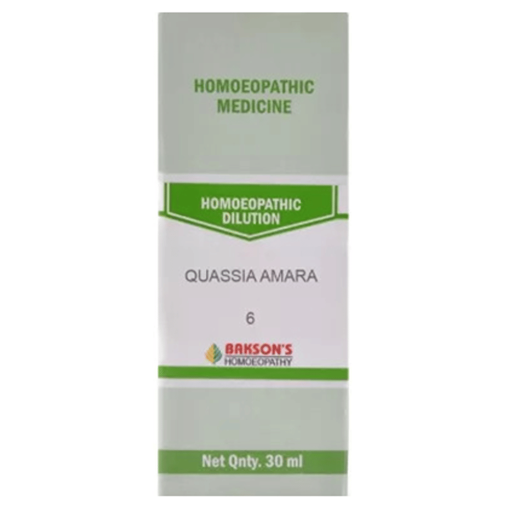 Bakson's Homeopathy Quassia Amara Dilution 6 CH bottle of 30 ml Dilution