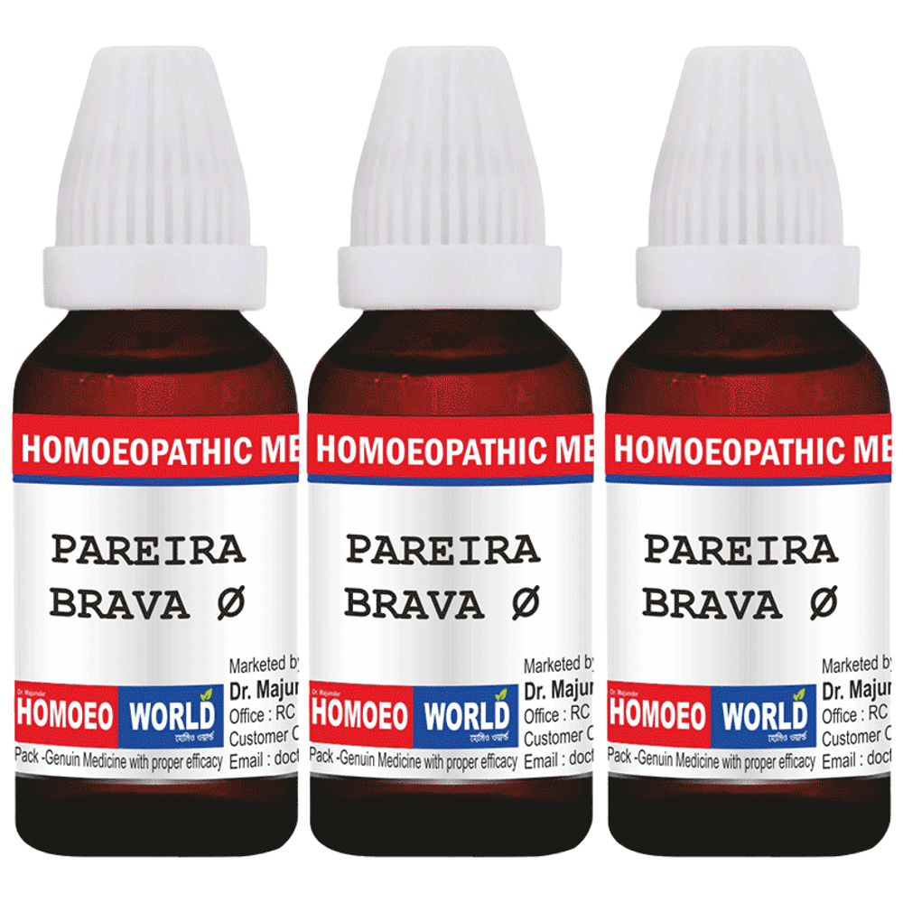 Dr. Majumder Homeo World Pareira Brava Mother Tincture (30ml Each) Q combo pack of 3 bottles