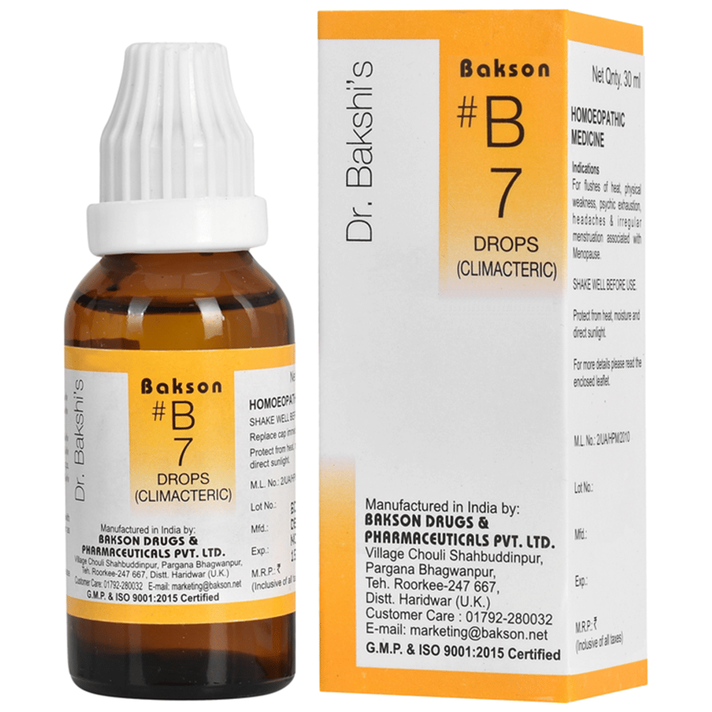 Bakson B7 Climacteric Drop bottle of 30 ml Drop
