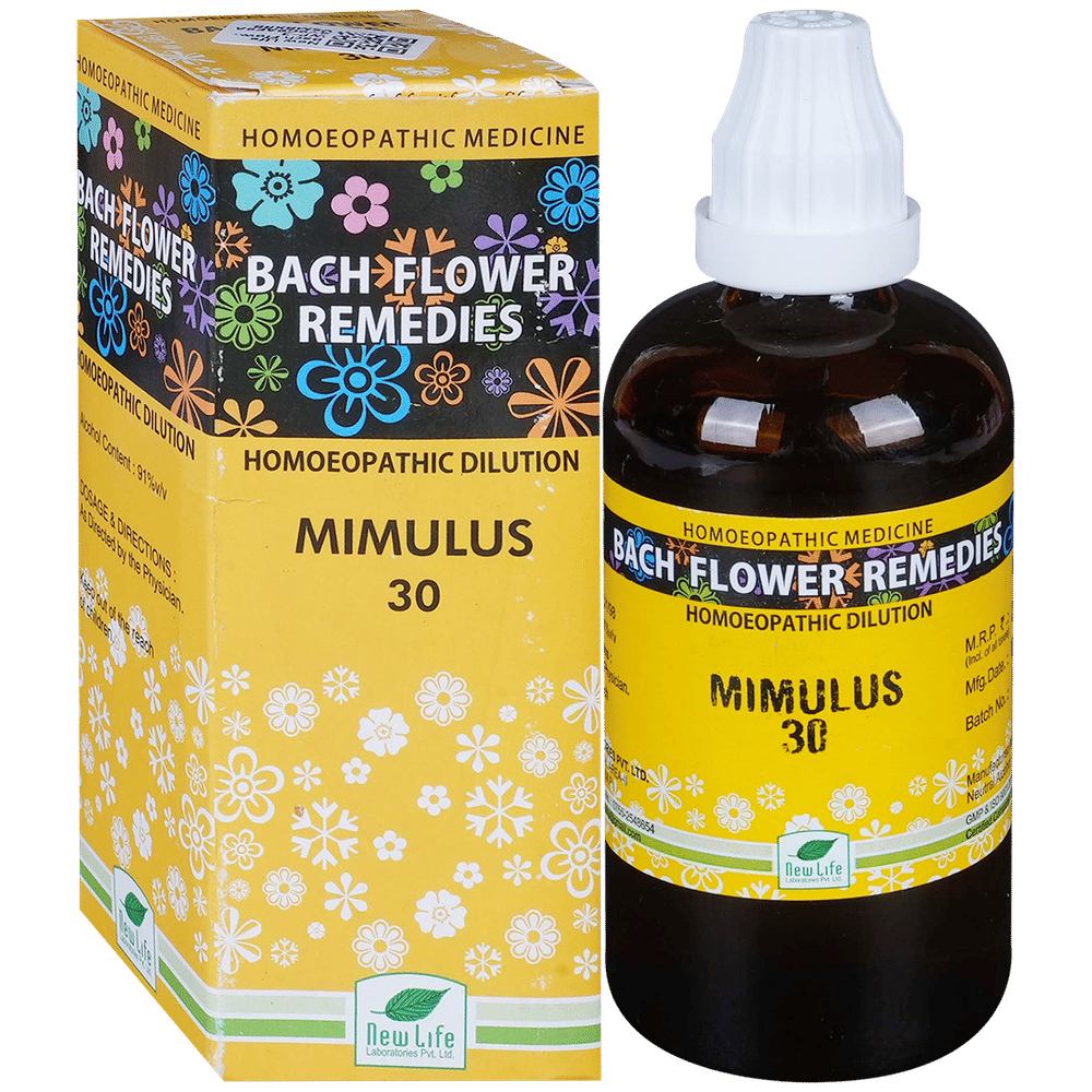 New Life Bach Flower Mimulus 30 bottle of 100 ml Dilution