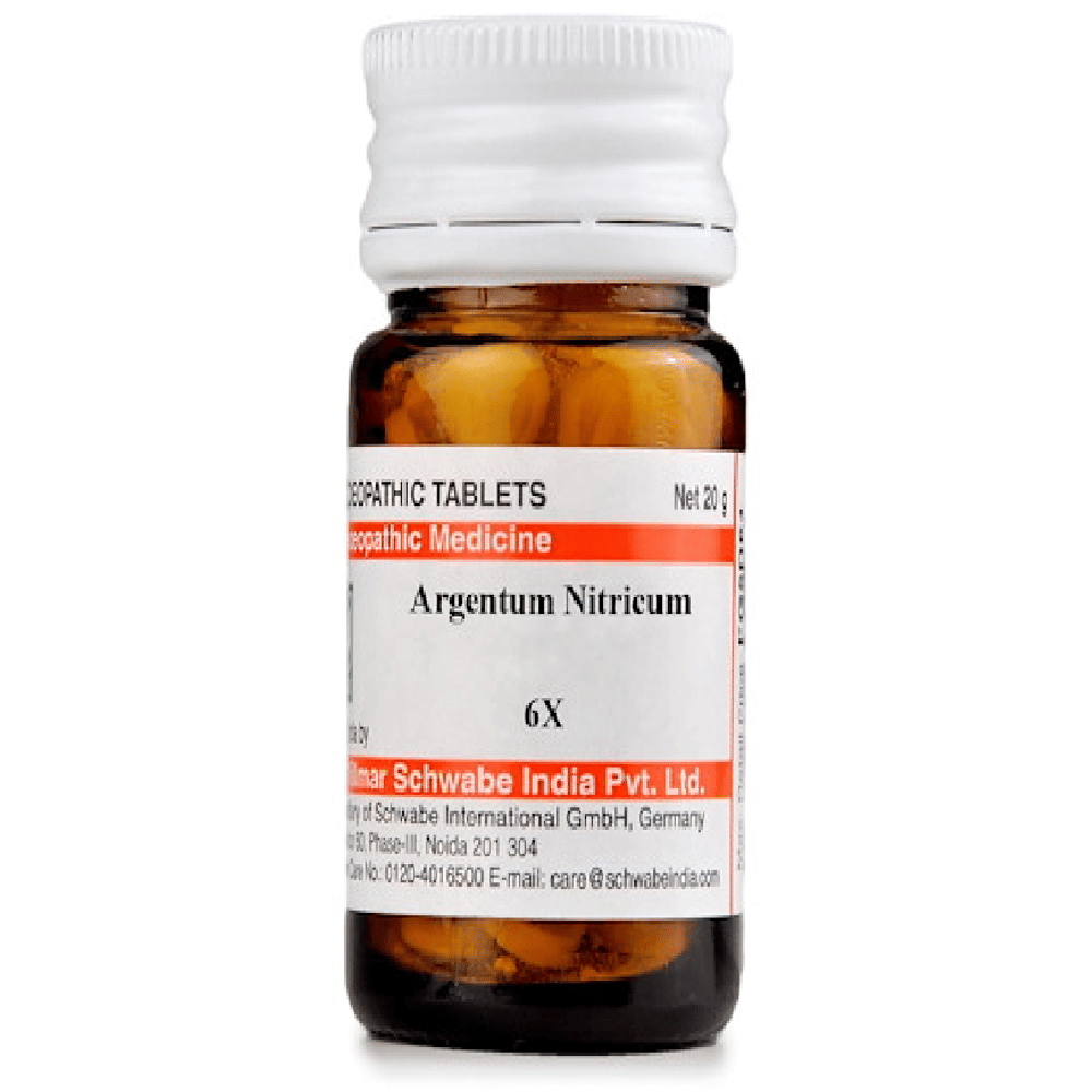 Dr Willmar Schwabe India Argentum Nitricum Trituration Tablet 6X bottle of 20 gm Trituration Tablet