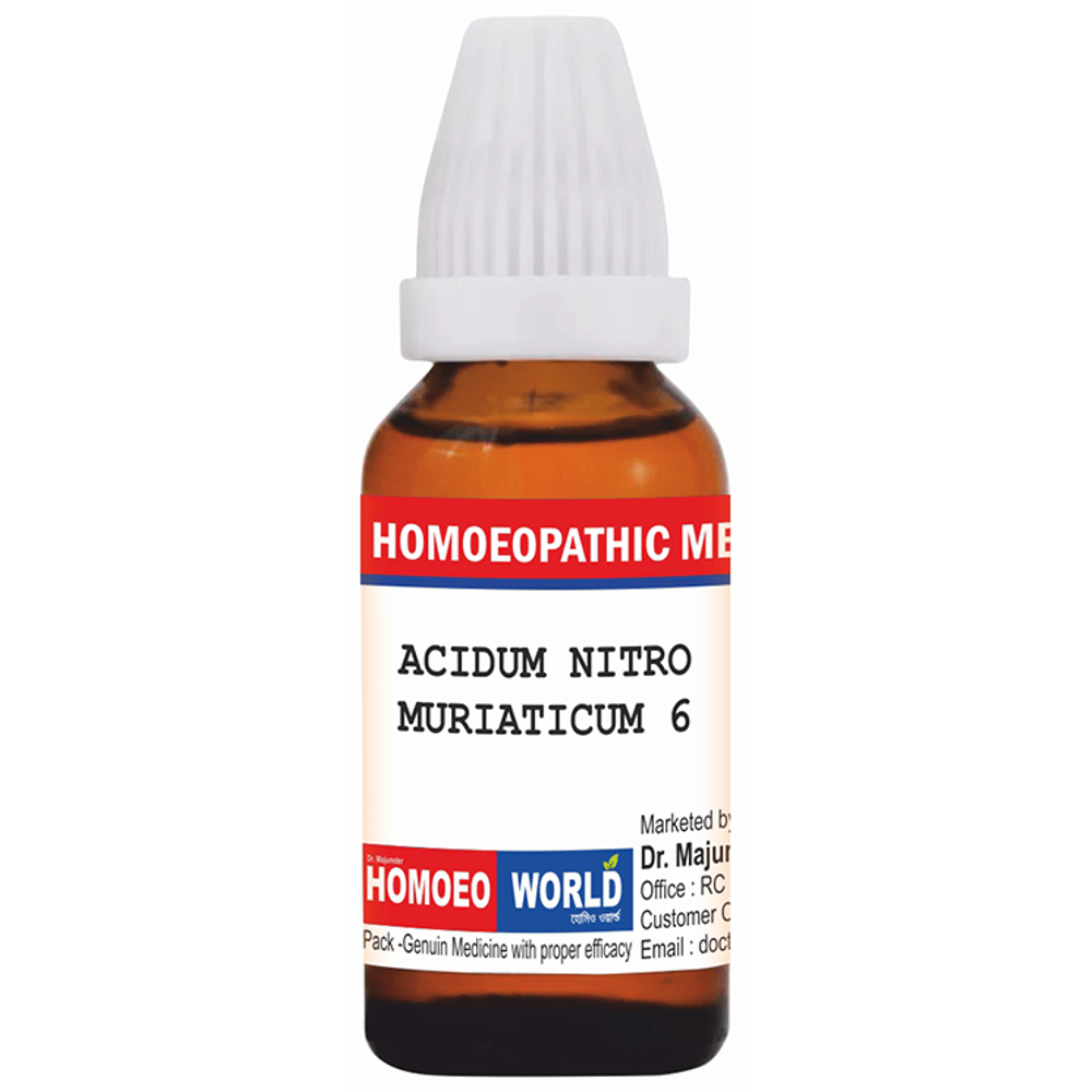 Dr. Majumder Homeo World Acidum Nitro Muriaticum Dilution (30ml Each) 6 box of 1 Bottle Dr. Majumder Homeo World Acidum Nitro Muriaticum Dilution (30ml Each) 6 box of 1 Bottle
