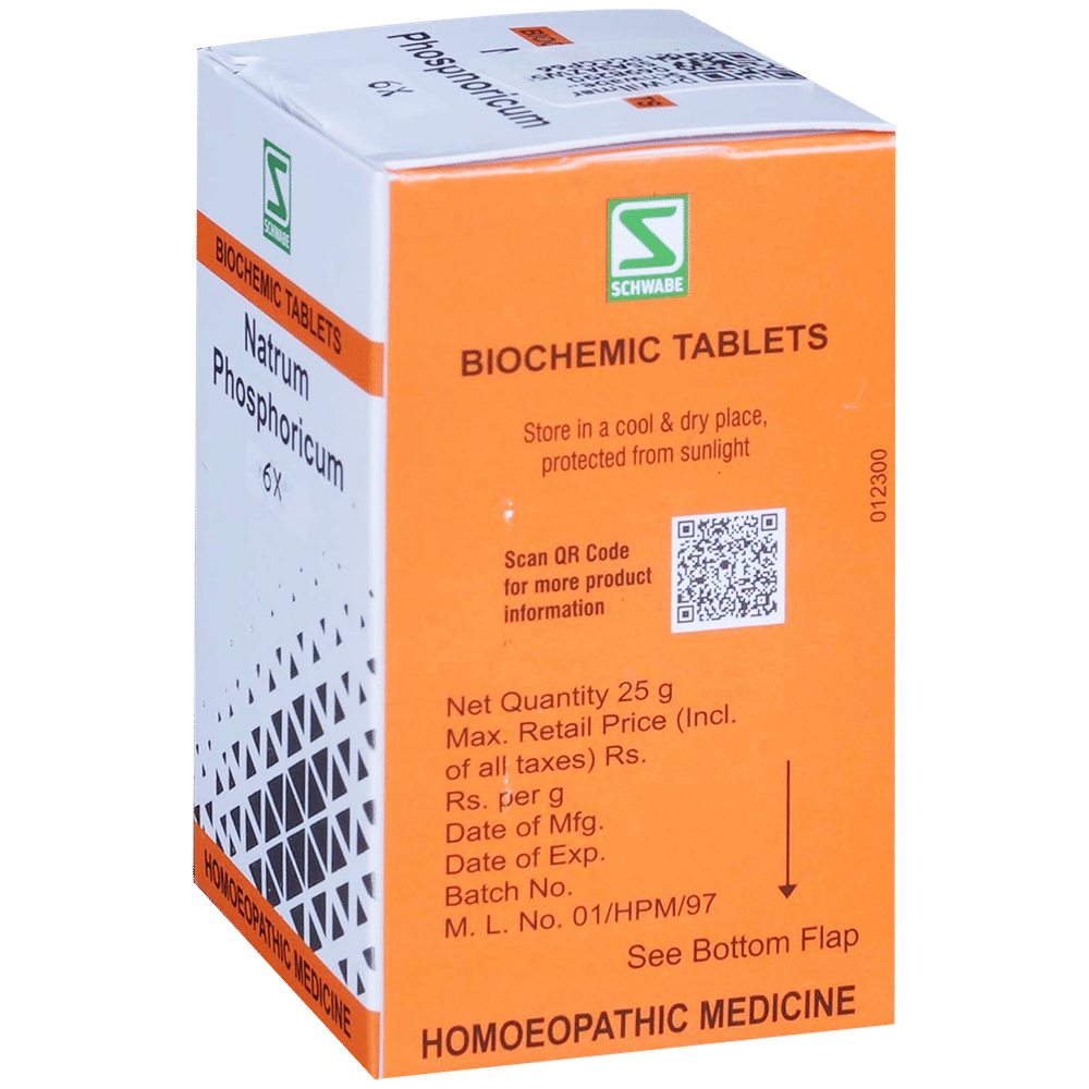 Dr Willmar Schwabe India Natrum Phosphoricum Biochemic Tablet 6X bottle of 25 gm Biochemic Tablet